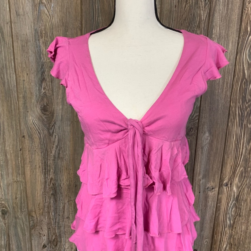 No Boundaries pink ruffle tank top